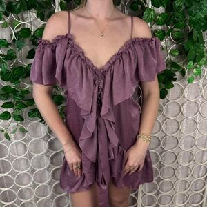 MISA Los Angeles Women's Mauve Tie Dress Made In USA Fairy Boho Chic XS